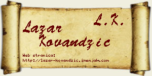 Lazar Kovandžić vizit kartica